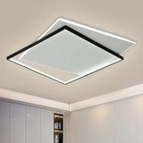 Modern Metallic Led Ceiling Light - Black Overlapping Flush Mount 18/21.5 Wide.