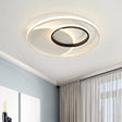 Modern Metallic Led Ceiling Light - Round 16.5’/20.5’ Wide White Flushmount / 16.5’