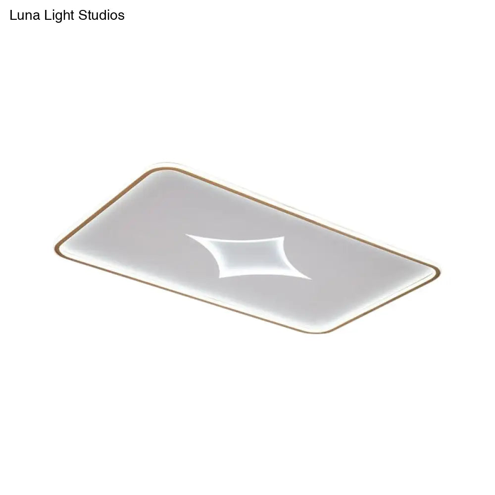Modern Metallic Led Flush Ceiling Light In Black/Gold - Round/Rectangle White Available 3 Sizes