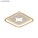 Modern Metallic Led Flush Ceiling Light In Black/Gold - Round/Rectangle White Available 3 Sizes