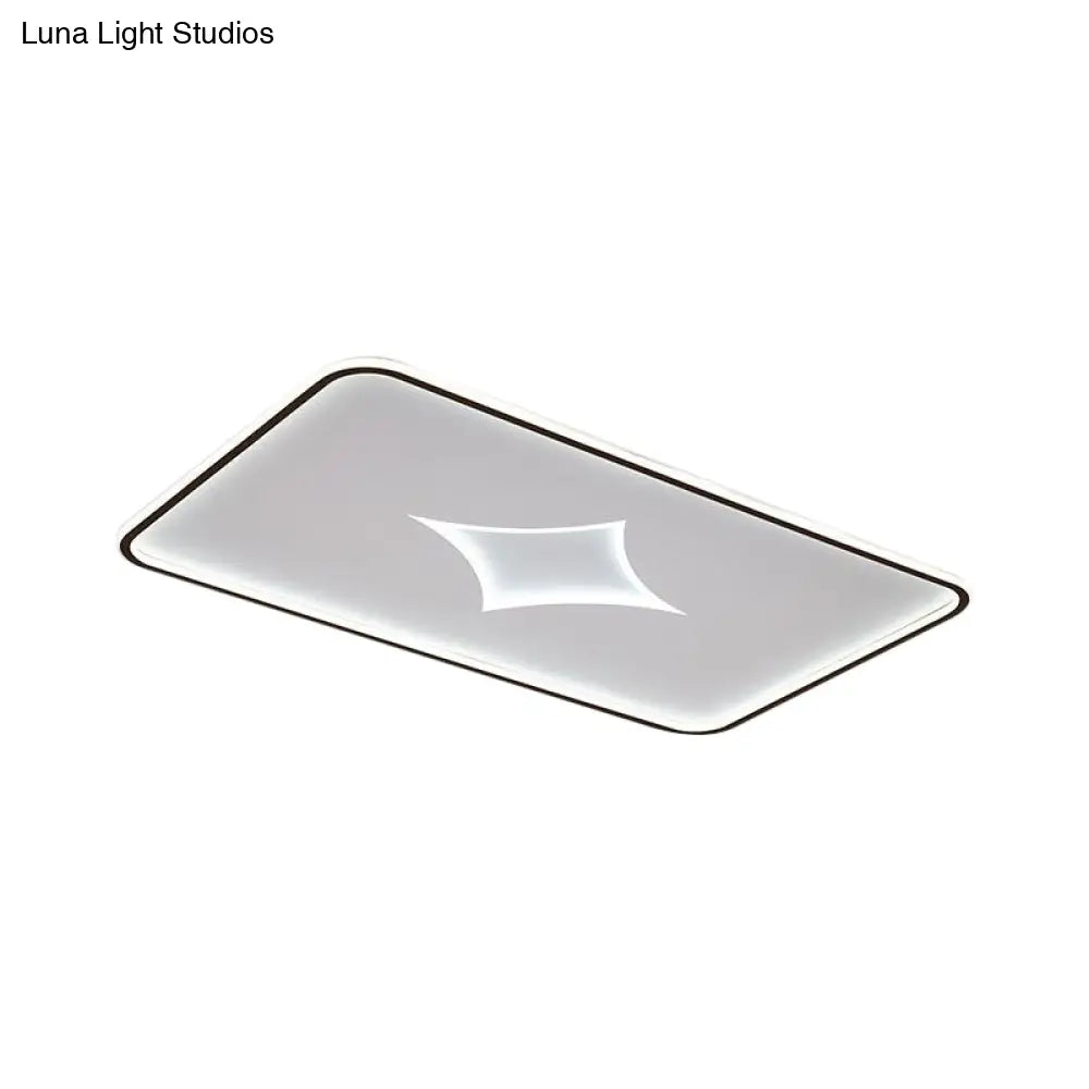 Modern Metallic Led Flush Ceiling Light In Black/Gold - Round/Rectangle White Available 3 Sizes