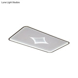 Modern Metallic Led Flush Ceiling Light In Black/Gold - Round/Rectangle White Available 3 Sizes