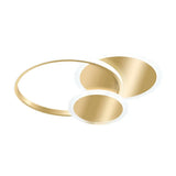 Modern Metallic Led Flush Mount Lamp In Gold - Available Warm Or White Light