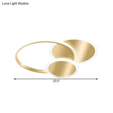 Modern Metallic Led Flush Mount Lamp In Gold - Available Warm Or White Light