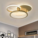 Modern Metallic Led Semi Flush Light Fixture - Gold 18’/21.5’ Width / 18’