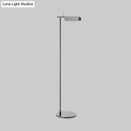 Modern Metallic Led Standing Floor Lamp In White/Black - Perfect For Minimalist Bedroom Lighting