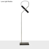 Modern Metallic Led Tube Floor Lamp With Curved Arm - Gold/Chrome Finish