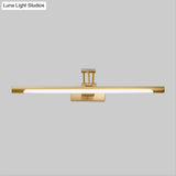 Modern Metallic Led Vanity Wall Sconce In Black/Gold With Foldable Arm