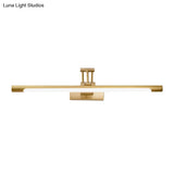 Modern Metallic Led Vanity Wall Sconce In Black/Gold With Foldable Arm
