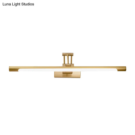 Modern Metallic Led Vanity Wall Sconce In Black/Gold With Foldable Arm