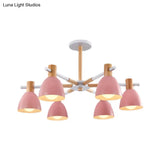 Modern Metallic Macaron Chandelier: Stylish Candy-Colored Game Room Lighting