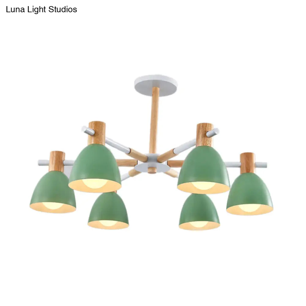 Modern Metallic Macaron Chandelier: Stylish Candy-Colored Game Room Lighting