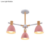 Modern Metallic Macaron Chandelier: Stylish Candy-Colored Game Room Lighting