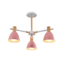 Modern Metallic Macaron Chandelier: Stylish Candy-Colored Game Room Lighting 3 / Pink
