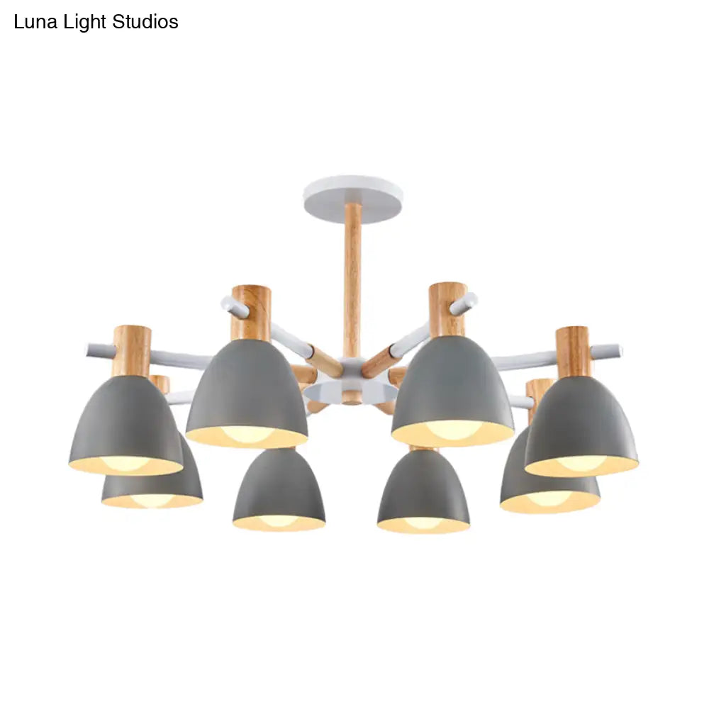 Modern Metallic Macaron Chandelier: Stylish Candy-Colored Game Room Lighting