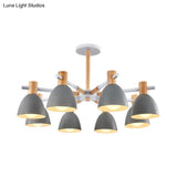 Modern Metallic Macaron Chandelier: Stylish Candy-Colored Game Room Lighting