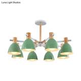 Modern Metallic Macaron Chandelier: Stylish Candy-Colored Game Room Lighting