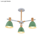 Modern Metallic Macaron Chandelier: Stylish Candy-Colored Game Room Lighting