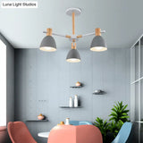 Modern Metallic Macaron Chandelier: Stylish Candy-Colored Game Room Lighting
