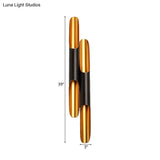 Modern Metallic Pipe Wall Sconce Lamp 1/2-Light Black Fixture For Living Room - 23.5/27.5 Wide