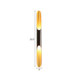 Modern Metallic Pipe Wall Sconce Lamp 1/2-Light Black Fixture For Living Room - 23.5/27.5 Wide