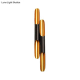 Modern Metallic Pipe Wall Sconce Lamp 1/2-Light Black Fixture For Living Room - 23.5/27.5 Wide