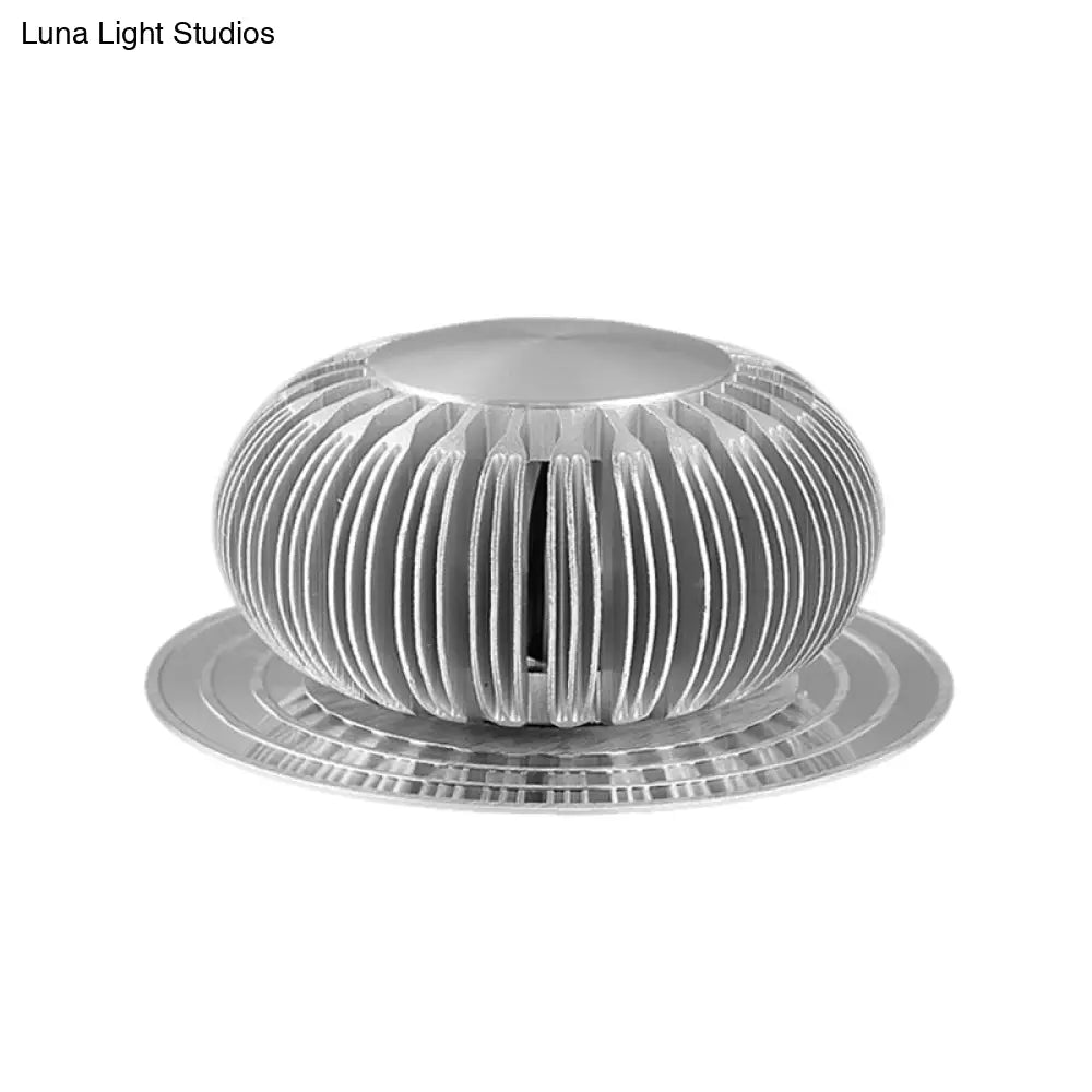 Modern Metallic Silver 3D Radial Led Sconce Light - Wall Mount Lighting Fixture In 7 Colors