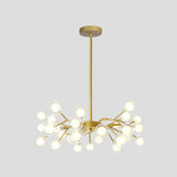 Modern Metallic Starburst Chandelier Led Pendant Light For Living Room 30 / Gold B