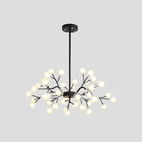 Modern Metallic Starburst Chandelier Led Pendant Light For Living Room 45 / Black B