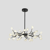 Modern Metallic Starburst Chandelier Led Pendant Light For Living Room 45 / Black C