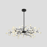 Modern Metallic Starburst Chandelier Led Pendant Light For Living Room 54 / Black C