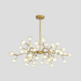 Modern Metallic Starburst Chandelier Led Pendant Light For Living Room 54 / Gold B