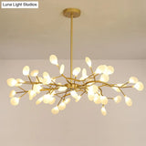 Modern Metallic Starburst Chandelier Led Pendant Light For Living Room