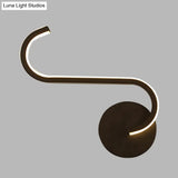 Modern Metallic Wall Sconce Lighting - Minimalist Led Black Mount Lamp In Warm/White Light For