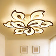Modern Metallic White Led Semi Flush Mount Ceiling Light Fixture - Blossom Style 9 / Warm