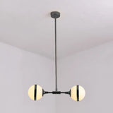 Modern Milk Glass Sphere Shade E27 Hanging Light In White For Dining Room 2 / Silver