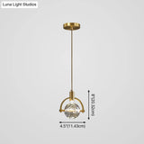 Modern Mini Crystal Pendant Light With Brass Finish For Living Room Bar And Coffee Shop Ceiling