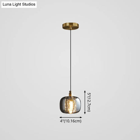 Modern Mini Crystal Pendant Light With Brass Finish For Living Room Bar And Coffee Shop Ceiling