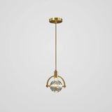 Modern Mini Crystal Pendant Light With Brass Finish For Living Room Bar And Coffee Shop Ceiling