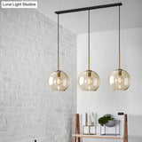 Modern Minimalist Cognac Glass Pendant Light - Stylish 1-Light Lighting For Dining Room Table