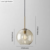 Modern Minimalist Cognac Glass Pendant Light - Stylish 1-Light Lighting For Dining Room Table