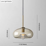 Modern Minimalist Cognac Glass Pendant Light - Stylish 1-Light Lighting For Dining Room Table