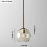 Modern Minimalist Cognac Glass Pendant Light - Stylish 1-Light Lighting For Dining Room Table