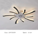 Modern minimalist dandelion fan ceiling lamp D78x13CM / White light / black Ceiling