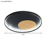 Modern Minimalist Disk Metal Ceiling Light Fixture - White/Black Led Flush Mount