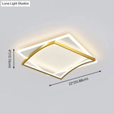 Modern Minimalist Geometric Flush Mount Led Ceiling Light For Bedrooms