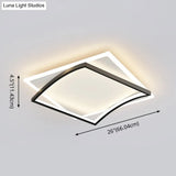 Modern Minimalist Geometric Flush Mount Led Ceiling Light For Bedrooms