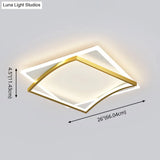 Modern Minimalist Geometric Flush Mount Led Ceiling Light For Bedrooms