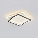 Modern Minimalist Geometric Flush Mount Led Ceiling Light For Bedrooms Black / 18 White