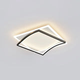 Modern Minimalist Geometric Flush Mount Led Ceiling Light For Bedrooms Black / 18 White